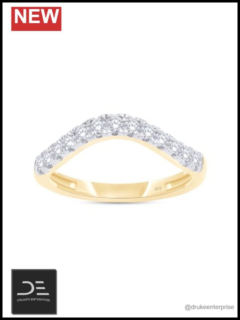 Eternity Curved Wedding Band 925 Sterling Silver Moissanite 0.33 CT Ring